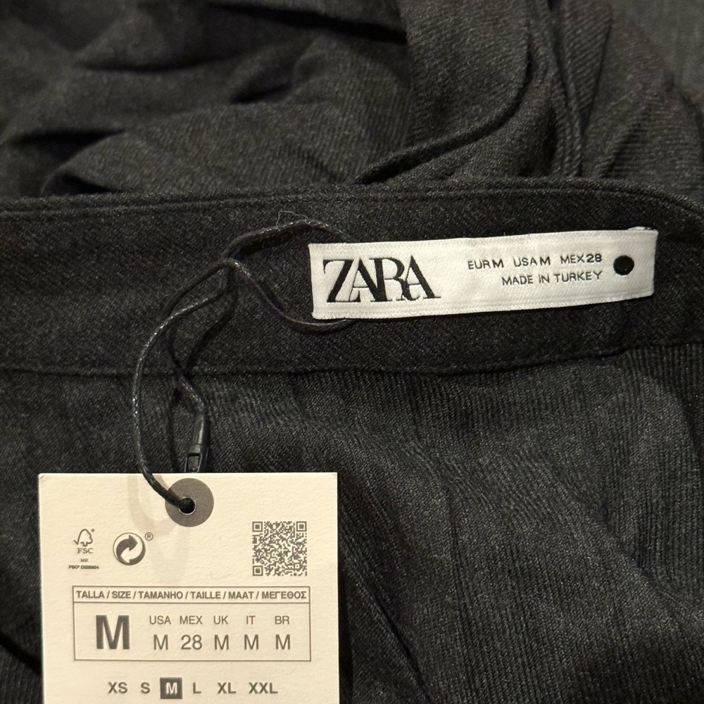 NWT Zara Gray Pleated Buttoned Skirt 7149/266 Size M - Picture 12 of 12